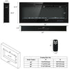 50-inch recessed electric fireplace with adjustable brightness, featuring 9 flame colors and remote control for easy.
