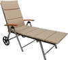 Adjustable outdoor chaise lounge chair with PE rattan and aluminum frame, perfect for sunbathing by the pool or beach.