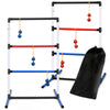 Ladder ball toss game set for 2-4 players, featuring durable PVC ladders and soft bolas, includes carrying bag for easy.
