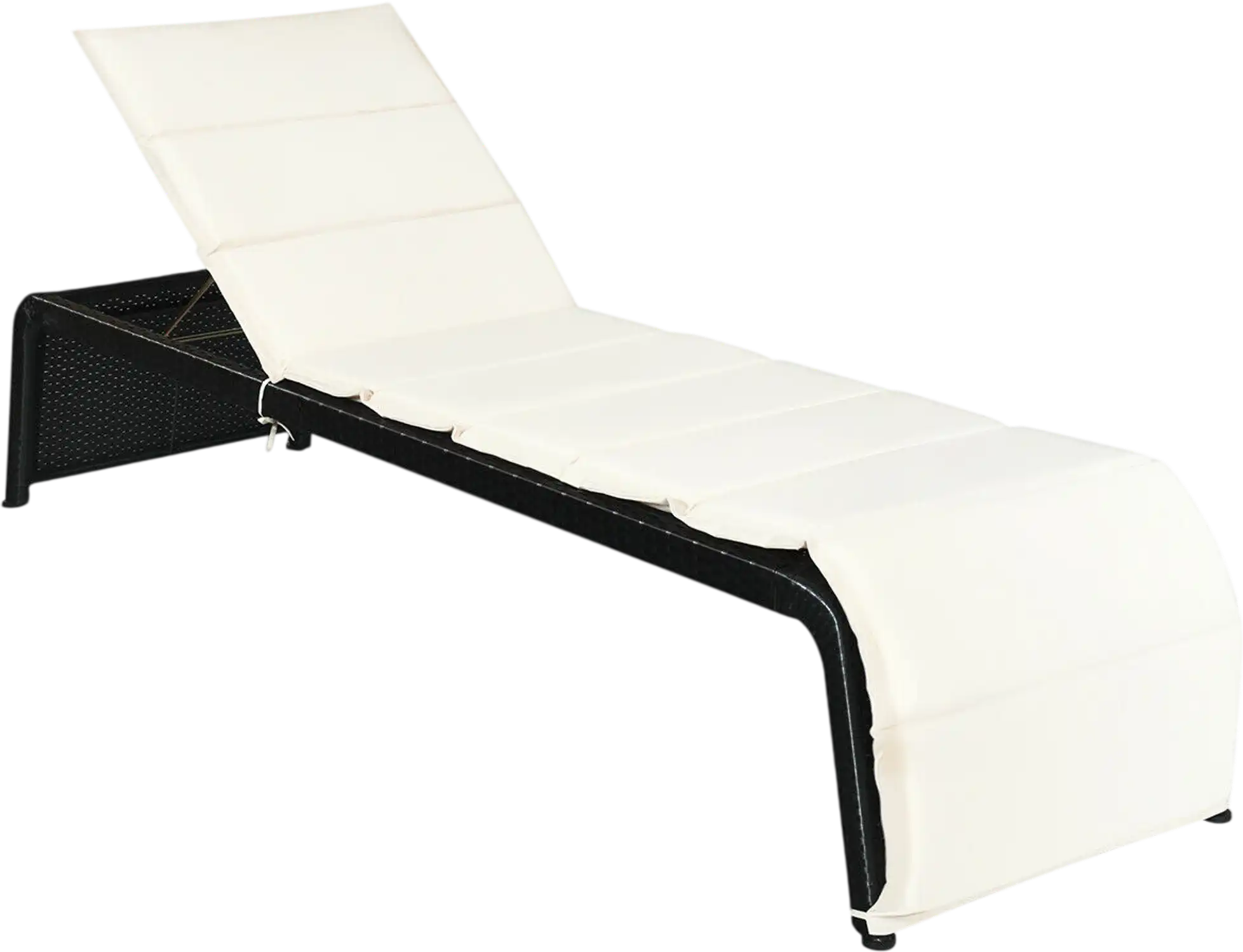 Costway Adjustable Patio Rattan Chaise Lounge Chair Cushioned 41289370 New