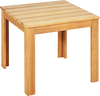 Natural acacia wood square patio coffee table with a waterproof varnish surface, ideal for outdoor and indoor use.