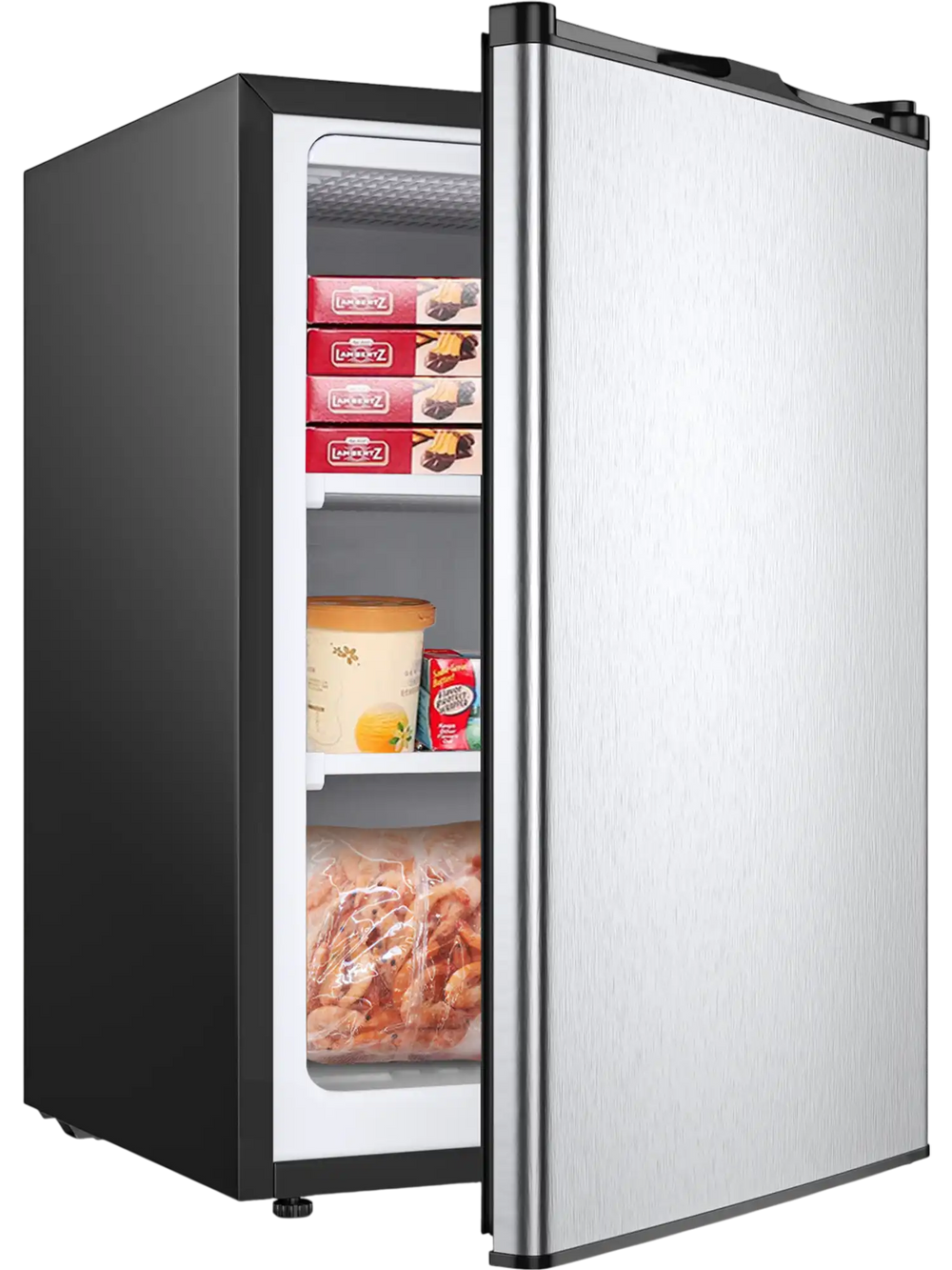3 Cubic Feet Compact Upright Freezer with Stainless Steel Door