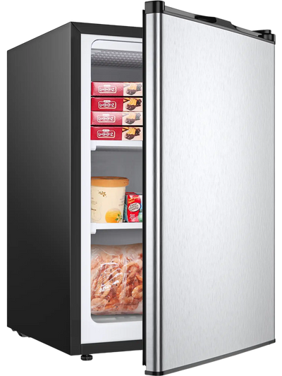 Costway 3 Cu Ft Compact Upright Freezer Stainless Steel Door 95470138 New