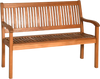 Two Person Solid Wood Garden Bench with Curved Backrest and Wide Armrest
