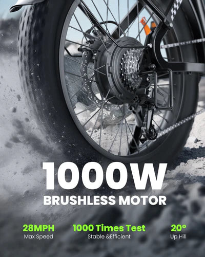 isinwheel U8 Pro Electric Bike All-Terrain 1000W 28 MPH 105 Mile Range 48V New