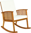 Outdoor Acacia Wood Rocking Chair with Detachable Washable Cushions
