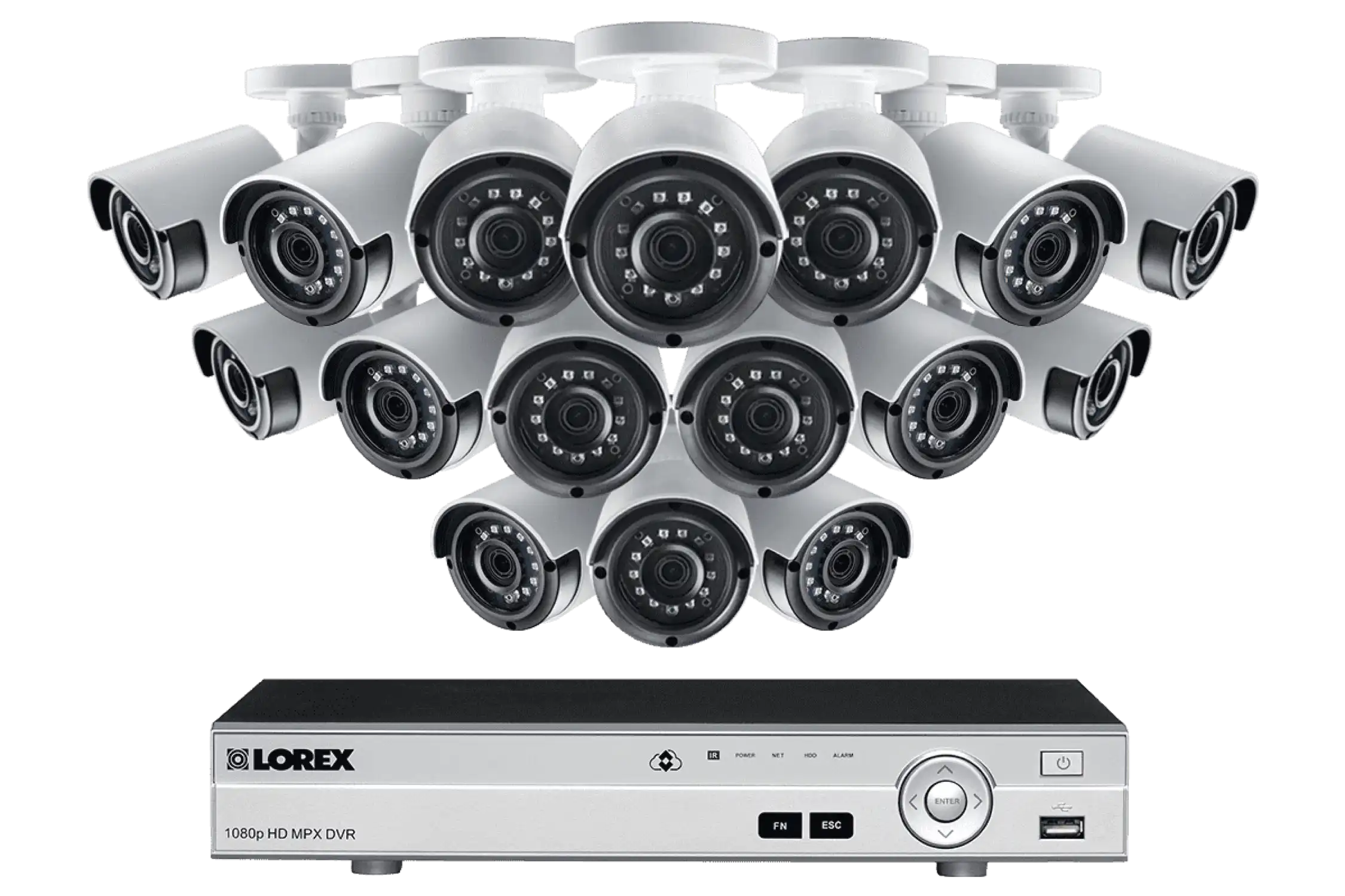 Lorex LX1080-166BW HD 1080p Indoor/Outdoor 16 Camera 16 Channel DVR Surveillance Security System New