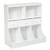 Freestanding Combo Cubby Bin Storage Organizer Unit W/3 Baskets-White - Gallery View 1 of 12