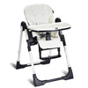 Foldable High chair with Multiple Adjustable Backrest-White - Gallery View 1 of 7