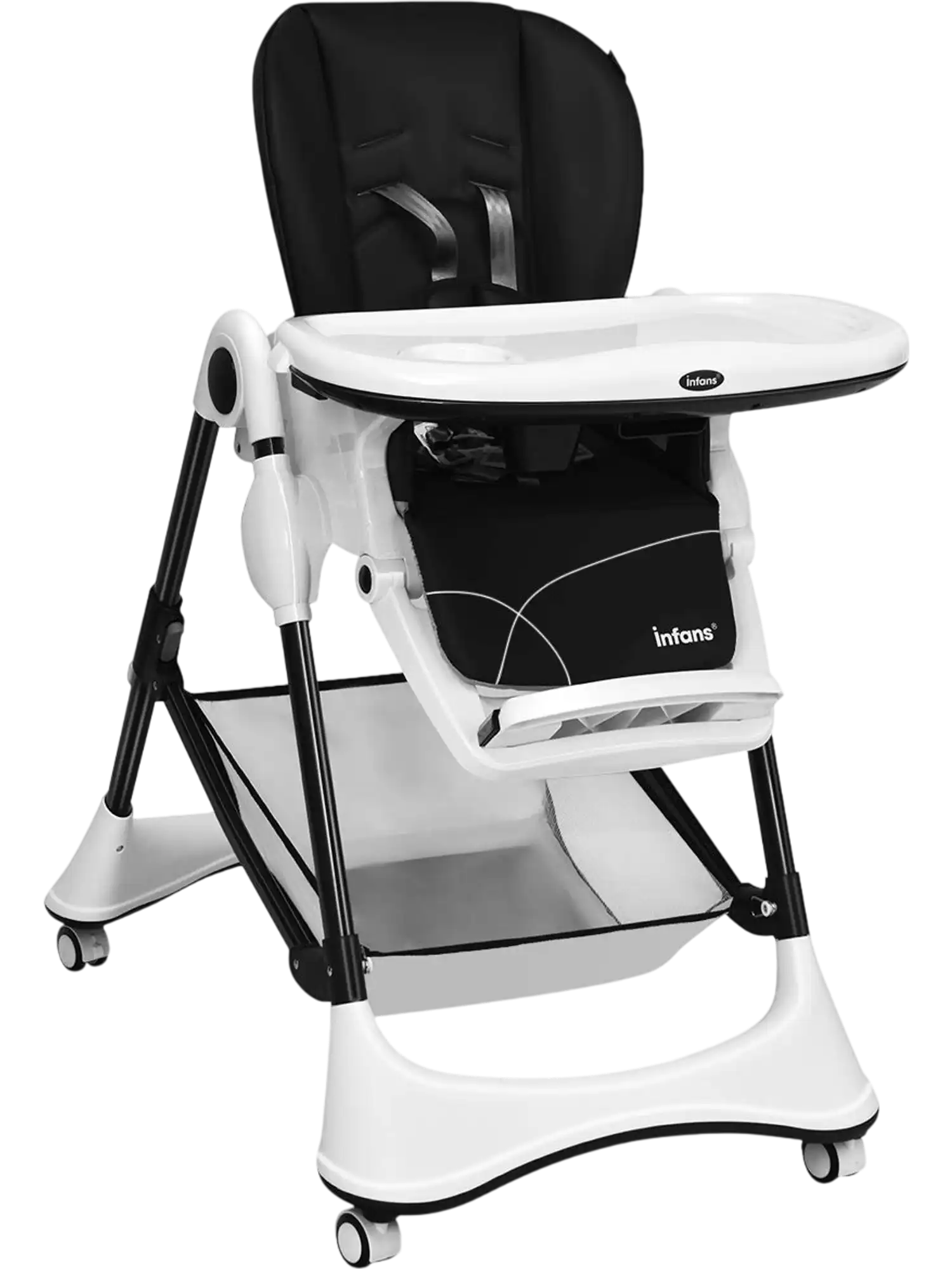 Costway Foldable A-Shaped High Chair w/ 4 Lockable Wheels 40735962 New