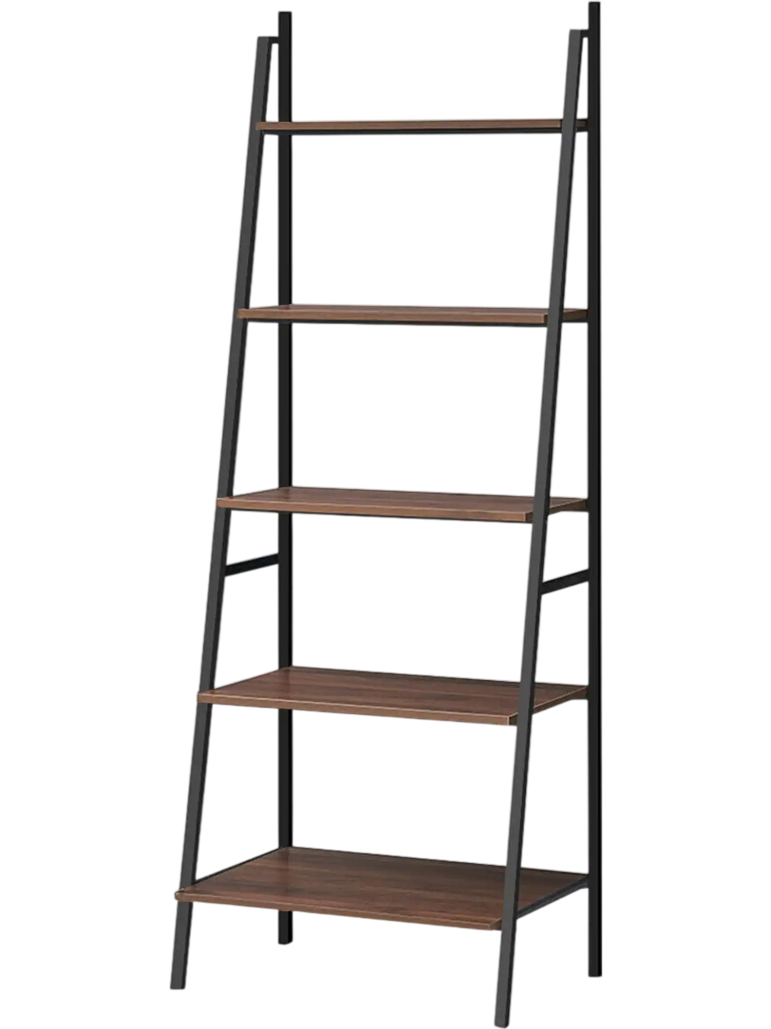 Costway 5 Tier Leaning Wood Metal Bookshelf Bookcase 13089476 New