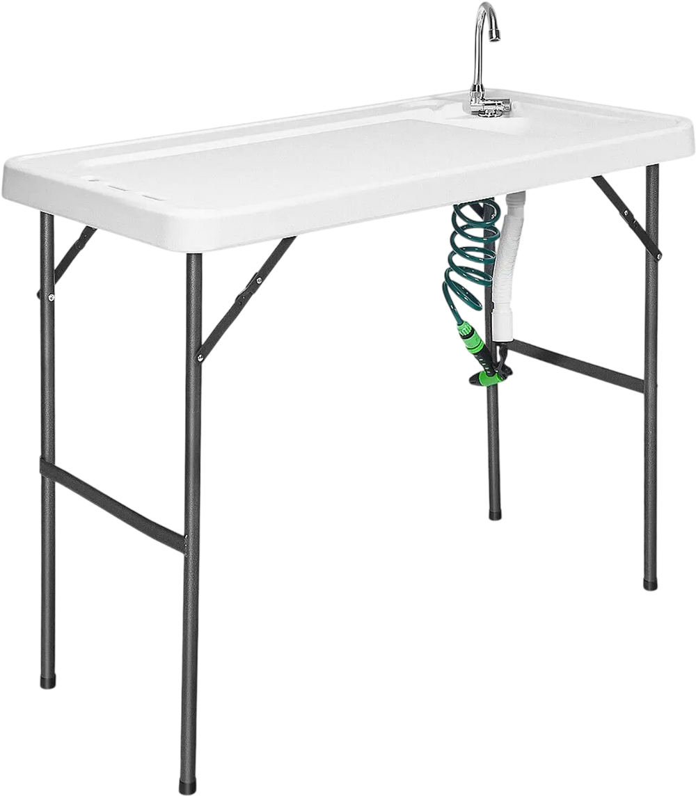 Folding Cleaning Sink Faucet Cutting Camping Table with Sprayer