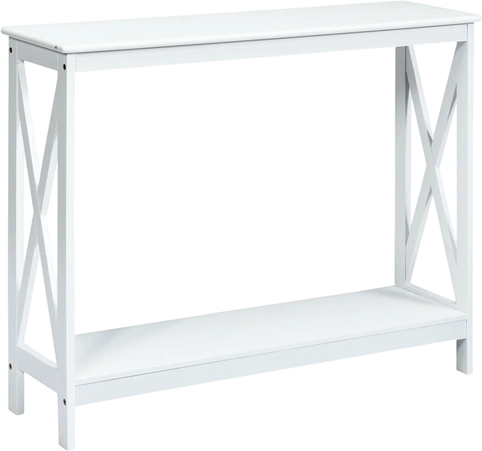 Costway 2-Tier X-Design Console Sofa Side Accent Table 10792846 New