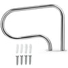 Stainless steel swimming pool handrail with base plate, 22" tall, 32" long, rust-resistant, ideal for safe pool access.