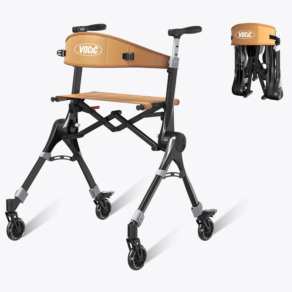Vocic Z35 PackGo Rollator Walker Lightweight Foldable 300 lb Capacity New