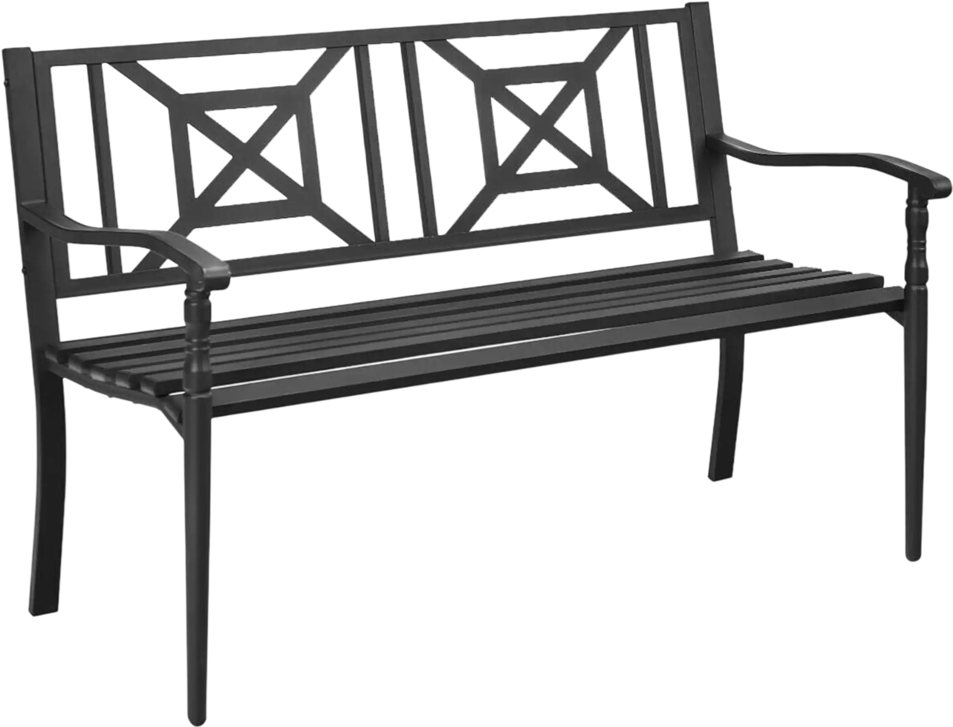 Costway Patio Garden Bench Powder Coated Steel Frame 45371069 New