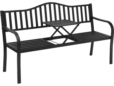 Costway Patio Garden Bench Steel Frame Adjustable Center Table 72368149 New
