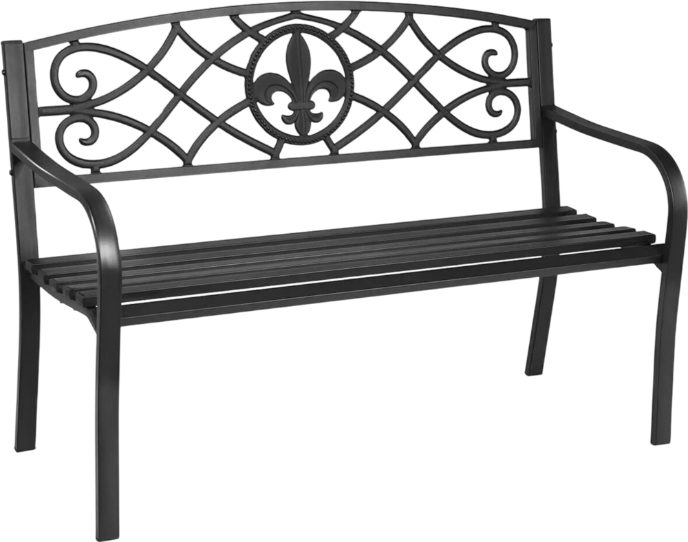 50 Inch Patio Heavy-Duty Metal Garden Bench