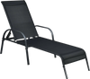 Adjustable black patio chaise lounge chair with five backrest positions, perfect for poolside relaxation or garden use.