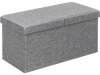 Light gray 30-inch folding storage ottoman with lift top, sturdy MDF frame, and spacious interior for organizing.