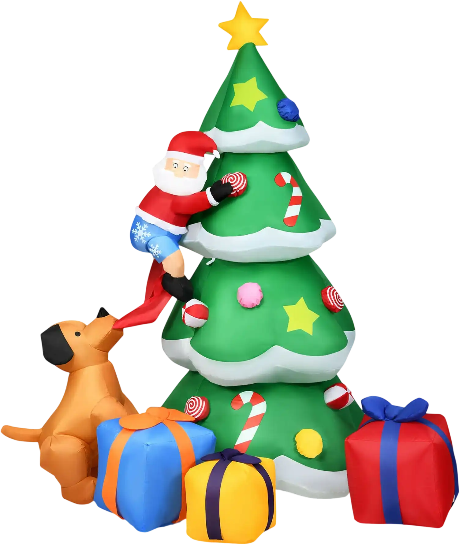 Costway 7' Inflatable Christmas Tree Santa Decor w/ LED Lights 73621549 New