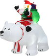 6.5 Feet Christmas Inflatable Santa Riding Polar Bear with Shaking Head LED Lights