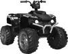 Black 12V kids ride-on ATV with LED lights, treaded tires, and simple controls for fun outdoor driving adventures.