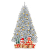 6 feet silver tinsel Christmas tree with 1036 branch tips, ideal for festive indoor and outdoor holiday decoration.
