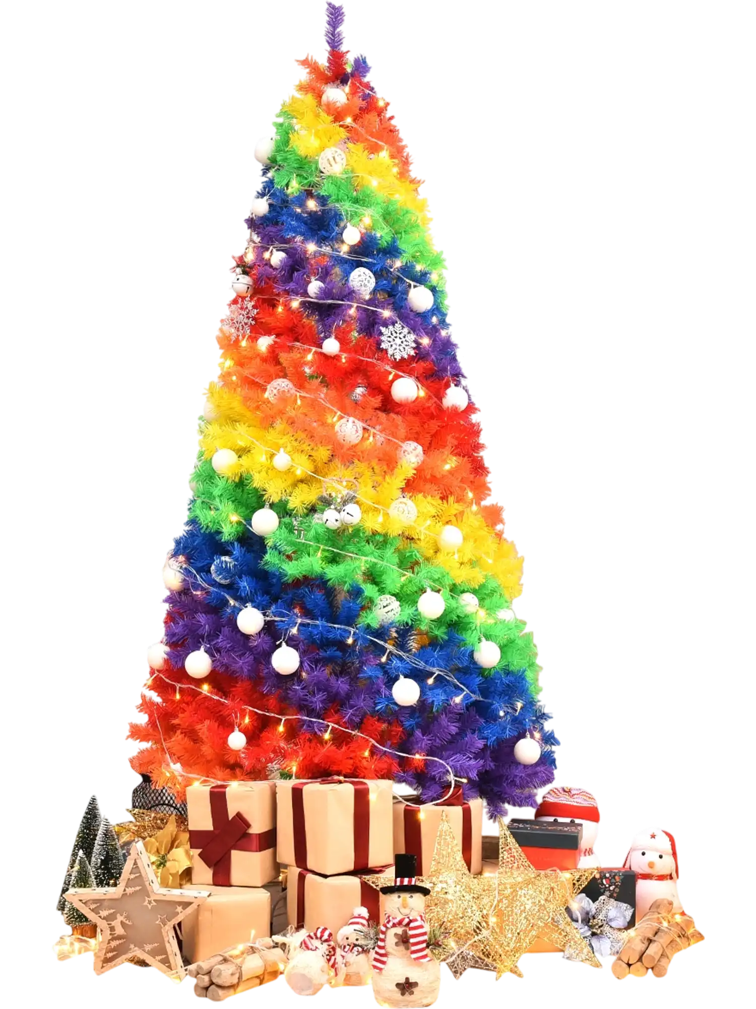Costway 7' Artificial Hinged Traditional Christmas Tree w/ Metal Stand 75064932 New