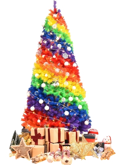 Costway 7' Artificial Hinged Traditional Christmas Tree w/ Metal Stand 75064932 New