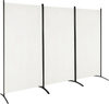 Three-panel room divider screen in white, made of polyester fabric and steel, ideal for creating private spaces in.