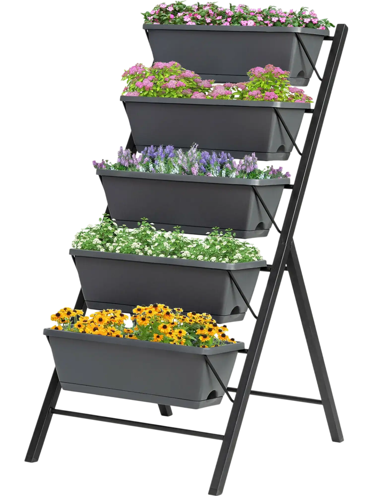 Costway 5-Tier Raised Garden Bed w/ Water Drainage Flowers Vegetables 64781950 New