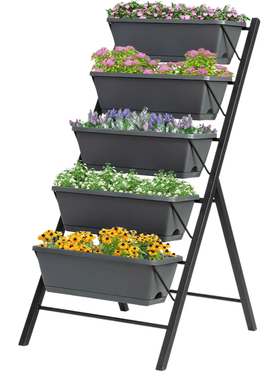 Costway 5-Tier Raised Garden Bed w/ Water Drainage Flowers Vegetables 64781950 New
