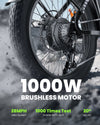 isinwheel U8 Electric Bike for Adults - 1000W brushless motor graphic