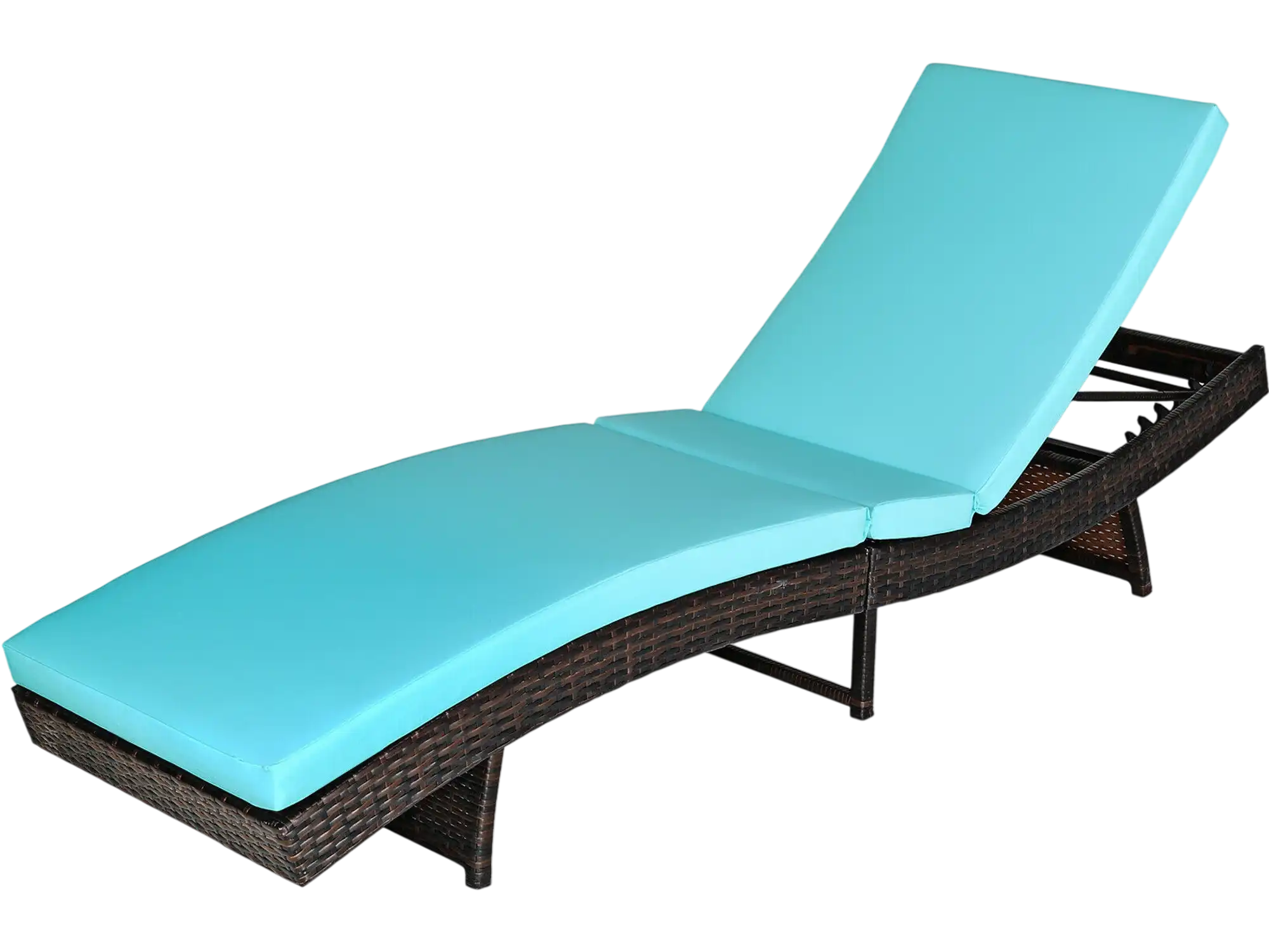 Costway Patio Folding Chaise Lounge w/ 5 Adjustable Positions & Cushion 28561904 New