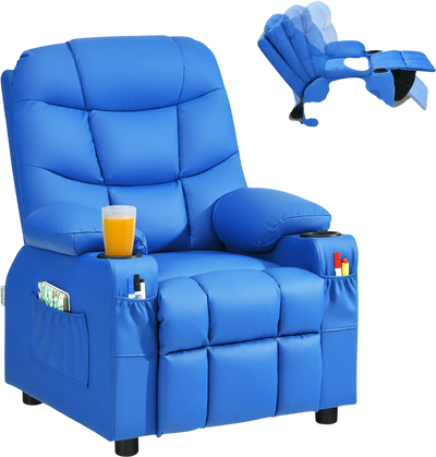 Costway Kids Recliner Chair w/ Cup Holder & Footrest 24639781 New