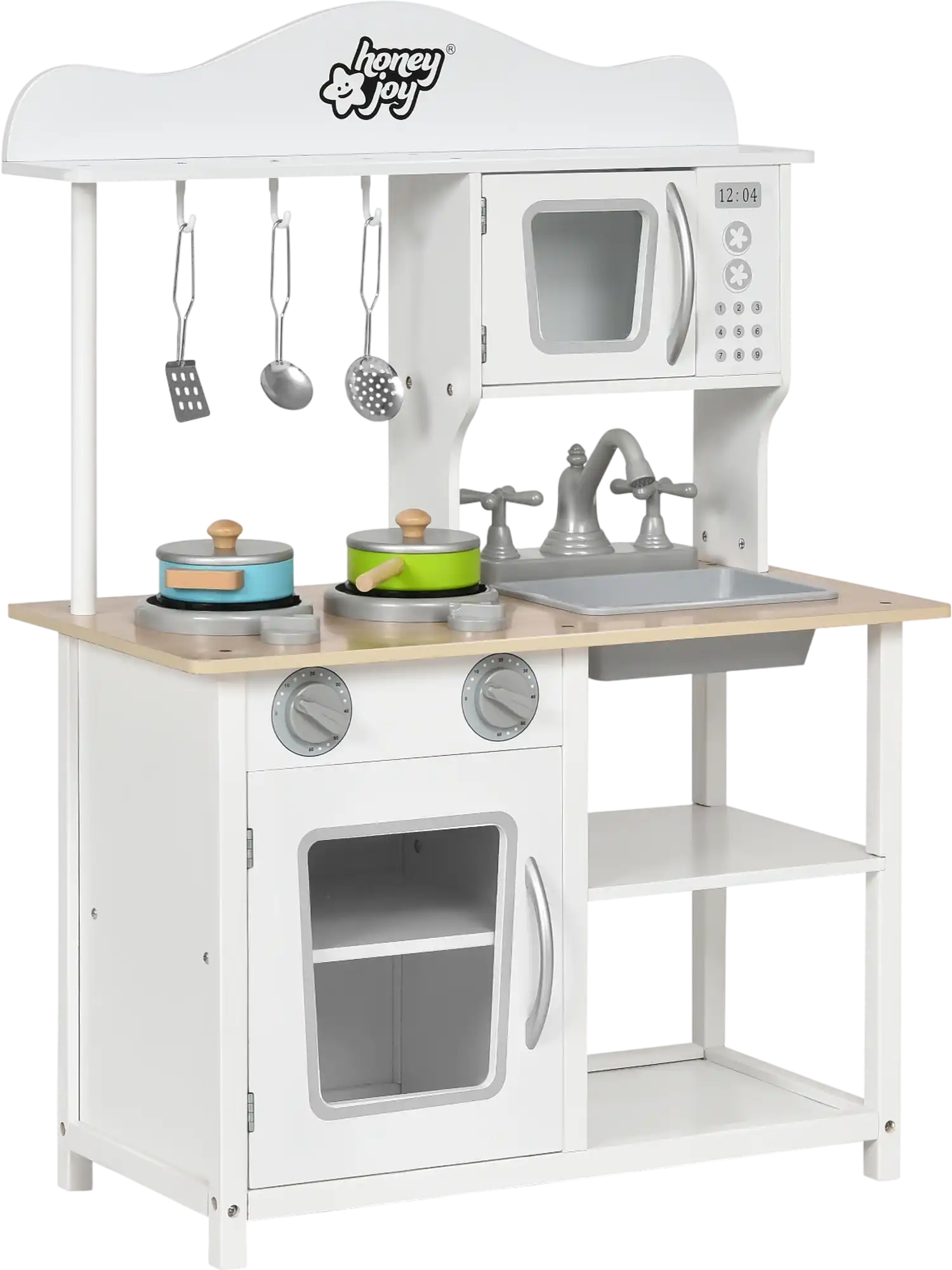 Costway Wooden Kids Pretend Play Kitchen Set w/ Accessories Sink 74231509 New