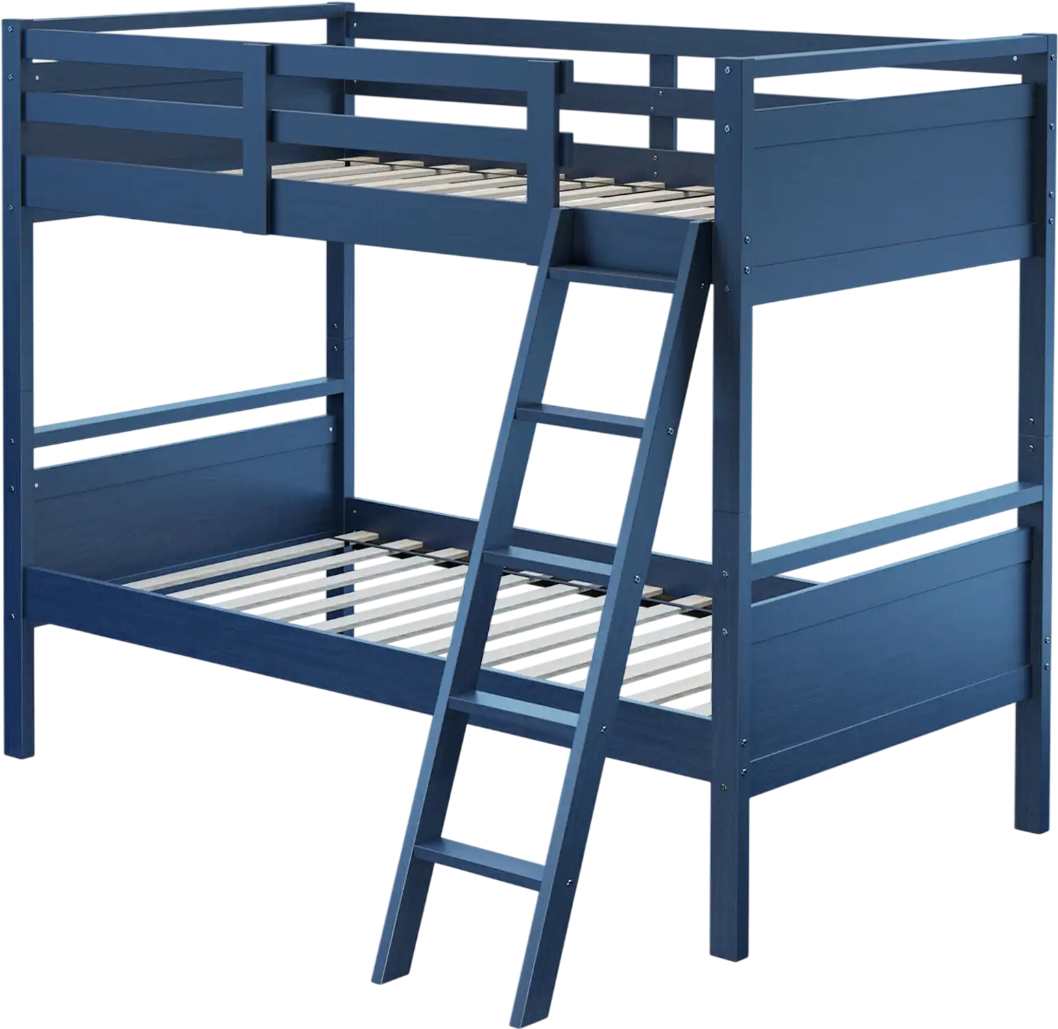 Costway Twin Over Twin Convertible Wooden Bunk Bed Navy 62875149 New