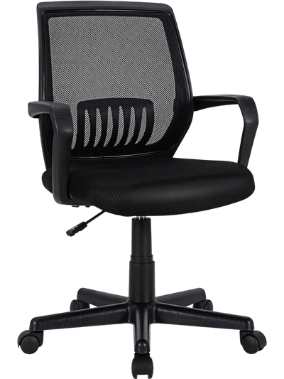 Costway Mid-Back Mesh Executive Office Chair Height Adjustable Lumbar Support 62410539 New