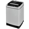Full-automatic washing machine in gray with 1.5 cu.ft capacity, stainless steel inner barrel, and clear control panel.
