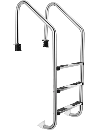 Costway 3-Step Stainless Steel Swimming Pool Ladder Anti-Slip 86712945 New