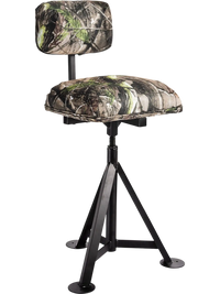 Swivel Hunting Chair Tripod Blind Stool with Detachable Backrest