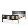 Full size wood platform bed with headboard, solid wood frame, extra support legs, ideal for bedroom or apartment.