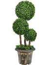 30 Inch Artificial Topiary Triple Ball Tree Indoor and Outdoor UV Protection