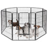 Heavy-duty 8-panel pet playpen with door, 40-inch height, ideal for outdoor use and pet exercise.