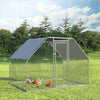 Large walk-in chicken run cage with galvanized frame and PVC coated wire mesh, perfect for outdoor use in your backyard.
