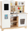 Wooden Kids Pretend Kitchen Playset Cooking Play Toy with Utensils and Sound