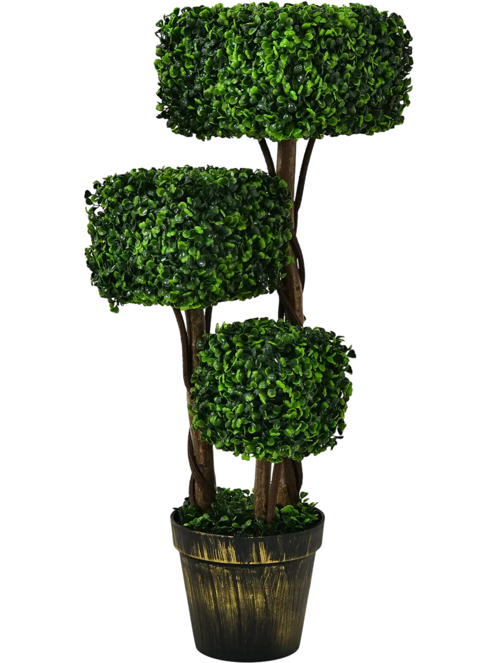 36 Inch Artificial Boxwood Topiary UV Protected Indoor Outdoor Tree