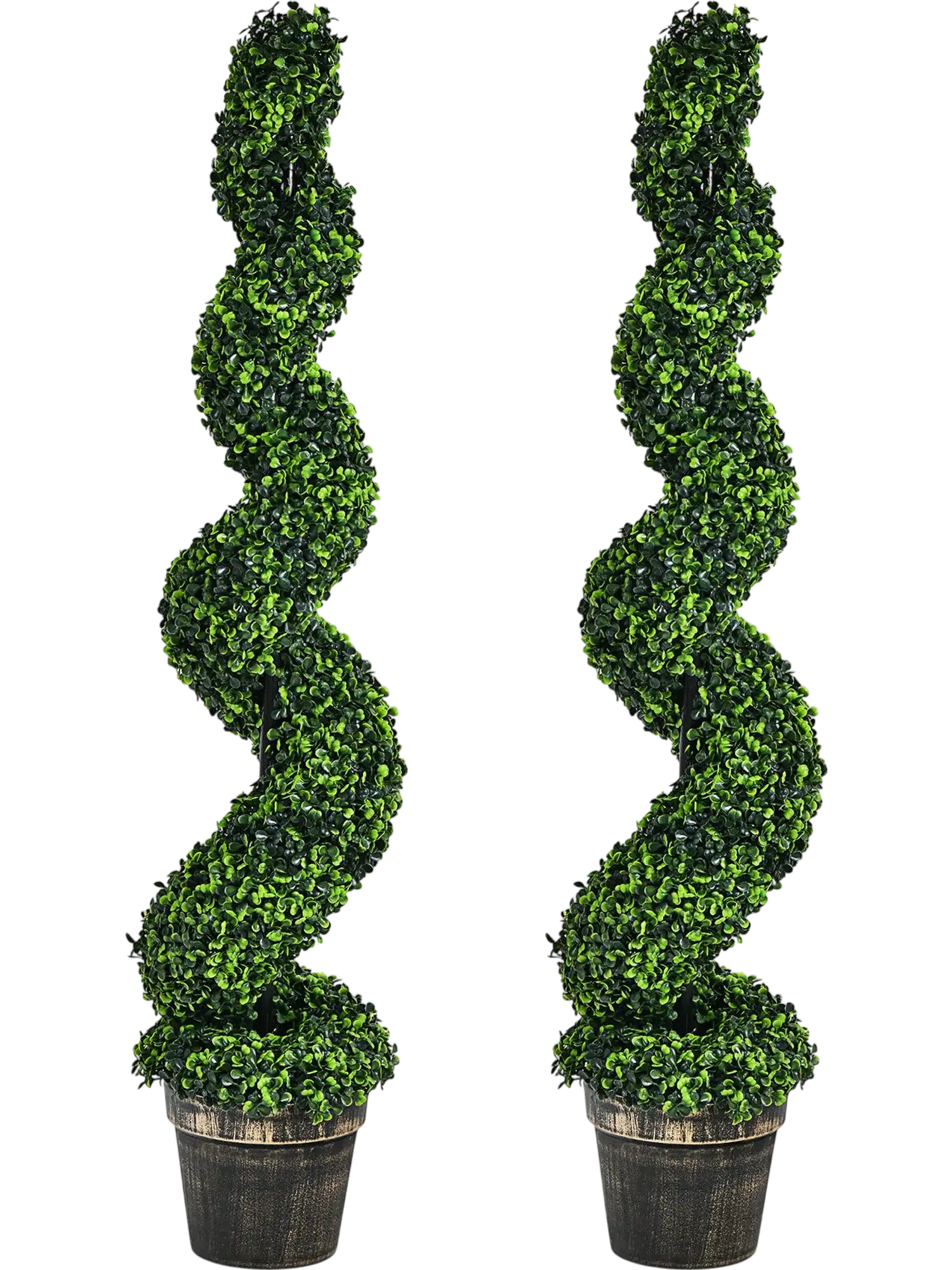 Costway 2-Pack 4' Artificial Spiral Boxwood Topiary Indoor Outdoor Decor 21459736 New