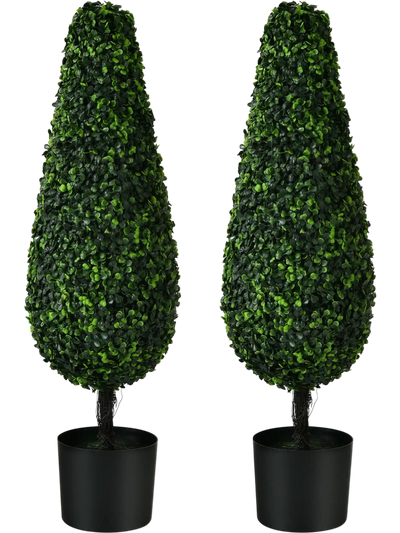 Costway 2 Pack 3' Artificial Tower Topiary Trees UV Resistant Indoor Outdoor 63028974 New